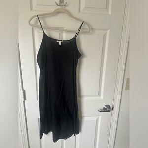 EILEEN FISHER Black Sheer Slip Dress with Spaghetti straps.
